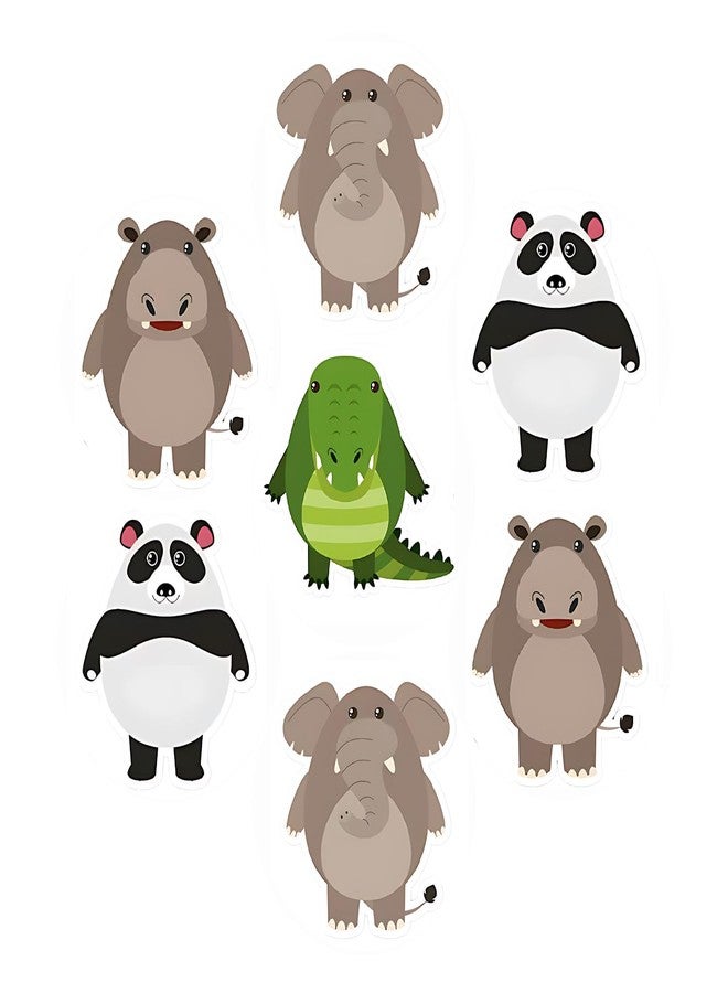 SLGIFT Vinyl Cute Animal Theme Sticker, Self-Adhesive Vinyl Stickers, 40 Pieces, 2 x 2 Inches Round Sticker, 4 Unique Designs, R140 - Image 1